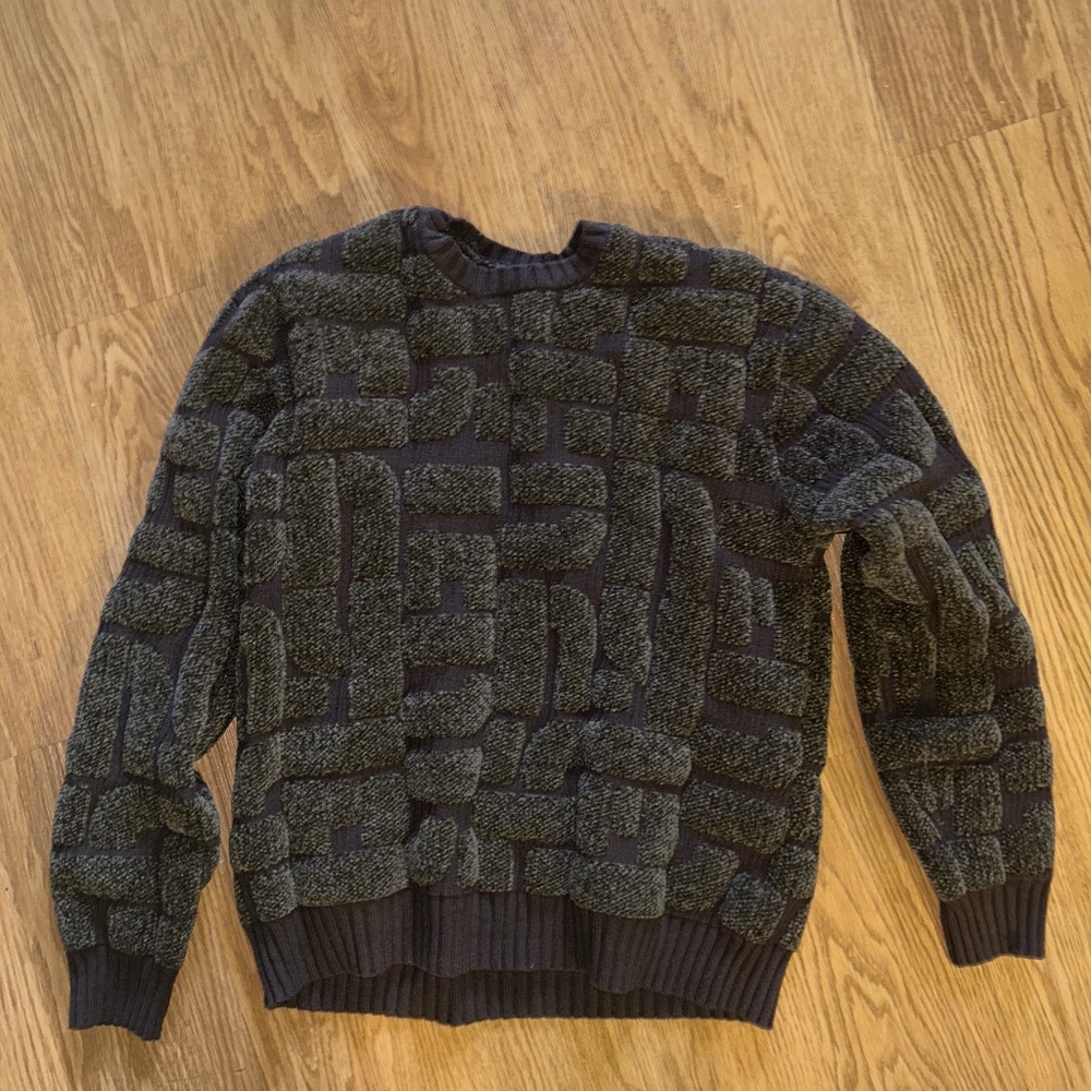Geo print mocha sweater